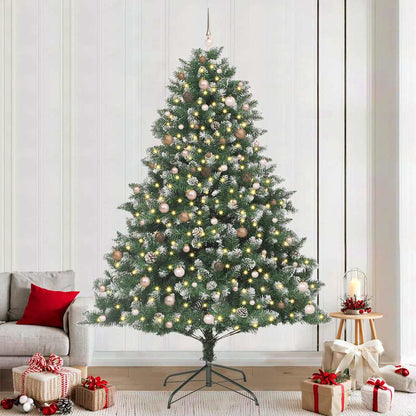 Artificial Christmas Tree Green 240 cm with LEDs&rose gold balls