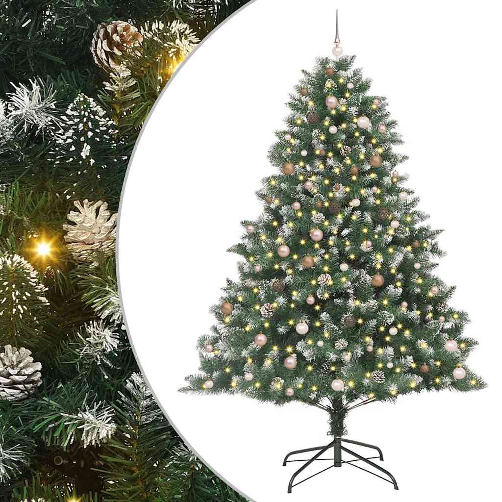 vidaXL Artificial Christmas Tree with 300 LEDs with Stand Green 240 cm 2