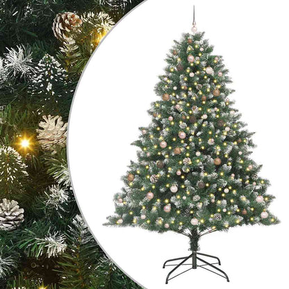 vidaXL Artificial Christmas Tree with 300 LEDs with Stand Green 240 cm 2