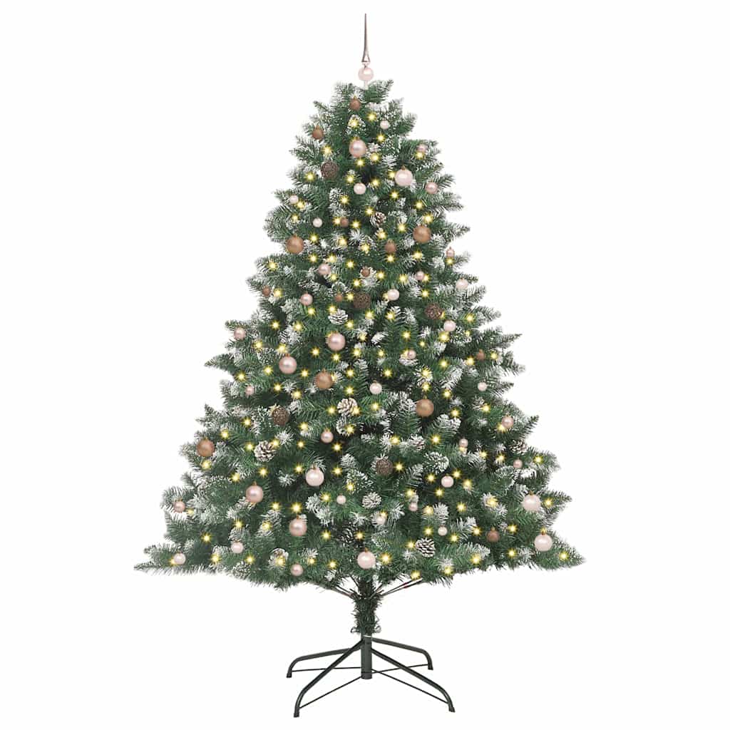 vidaXL Artificial Christmas Tree with 300 LEDs with Stand Green 240 cm 3