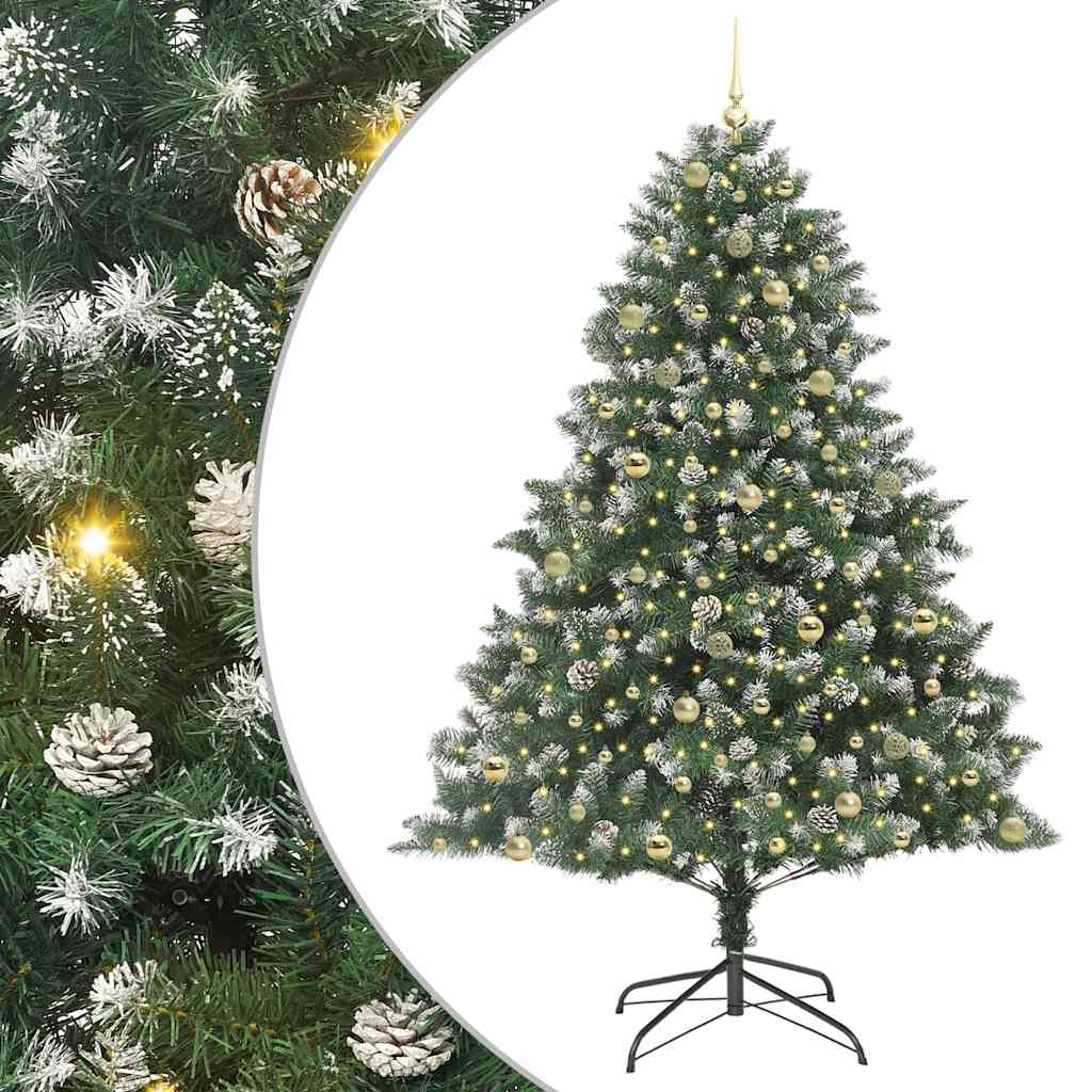 Artificial Christmas Tree Green 240 cm with LEDs&gold balls