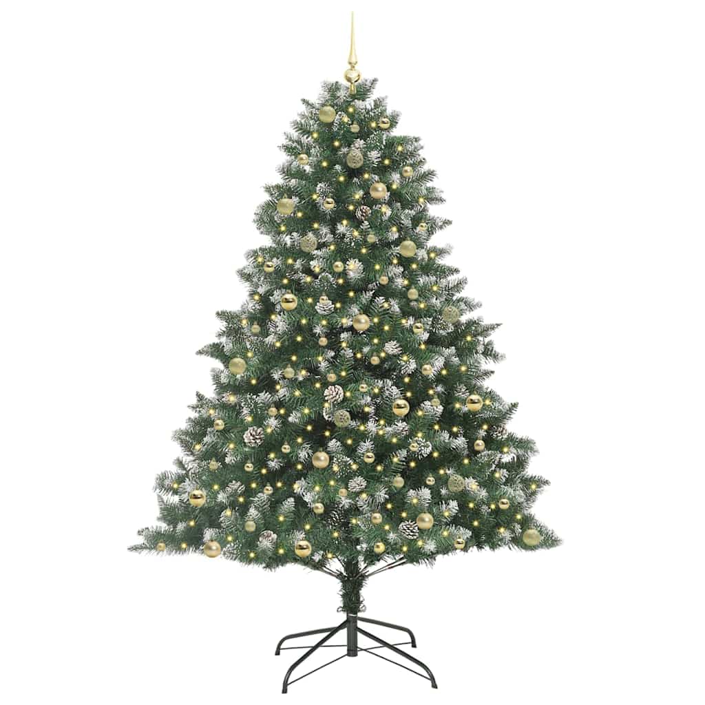Artificial Christmas Tree Green 240 cm with LEDs&gold balls