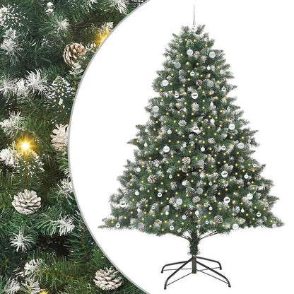 Artificial Christmas Tree Green 240 cm with LEDs&silver balls