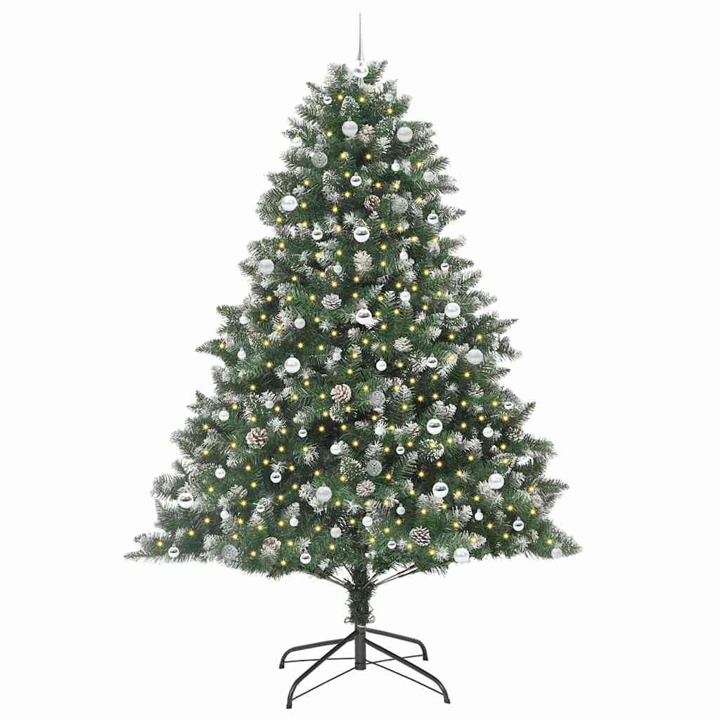 Artificial Christmas Tree Green 240 cm with LEDs&silver balls