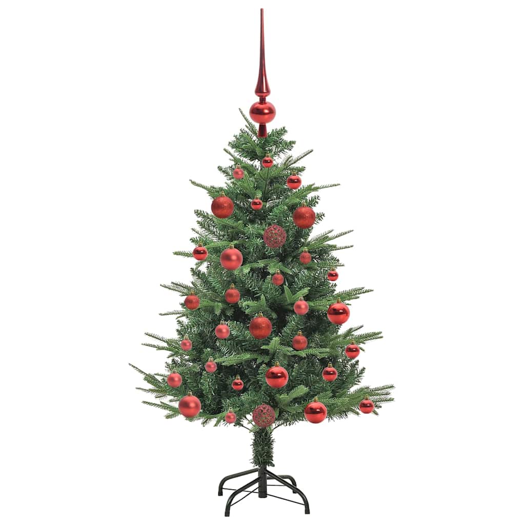 Artificial Pre-lit Christmas Tree with Ball Set 120 cm Green with 150 LEDs &61 red balls