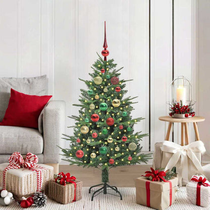 Artificial Pre-lit Christmas Tree with Ball Set 120 cm Green with 150 LEDs &61 multicolour balls