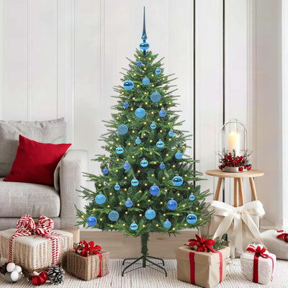 Artificial Pre-lit Christmas Tree with Ball Set 150 cm Green with 150 LEDs &61 blue balls