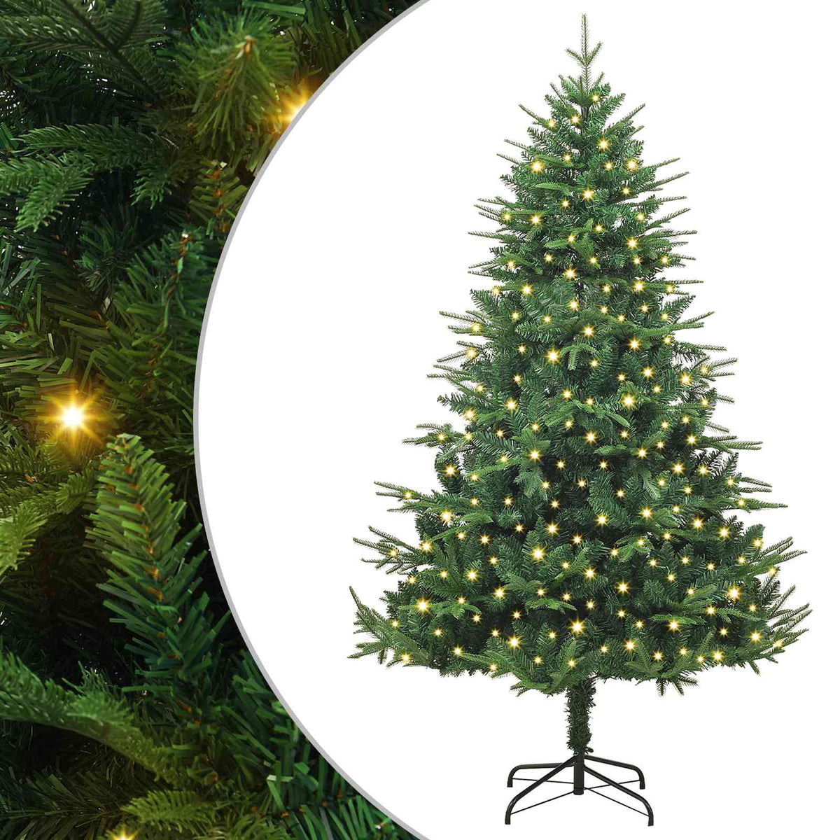 Artificial Pre-lit Christmas Tree with Ball Set 180 cm Green with 300 LEDs