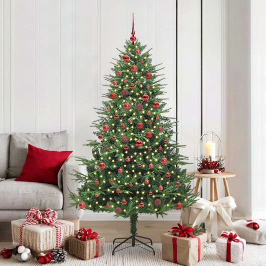 vidaXL Artificial Pre-lit Christmas Tree with Ball Set Green 180 cm 1