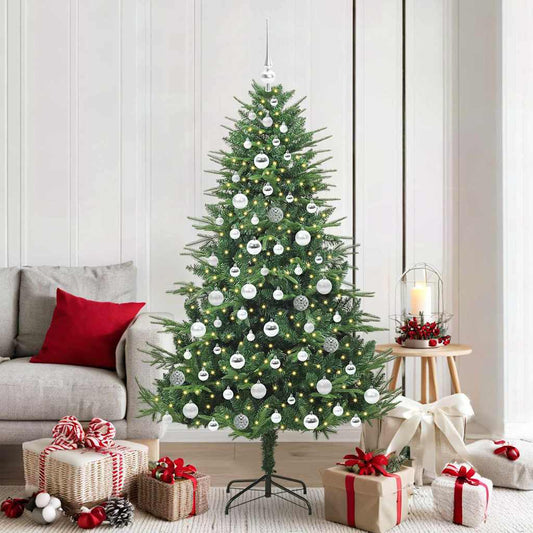 vidaXL Artificial Pre-lit Christmas Tree with Ball Set Green 180 cm 1