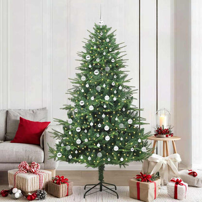 vidaXL Artificial Pre-lit Christmas Tree with Ball Set Green 210 cm 1