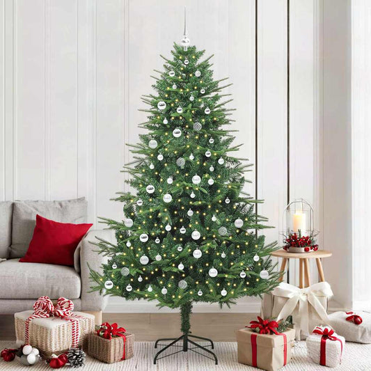 vidaXL Artificial Pre-lit Christmas Tree with Ball Set Green 210 cm 1