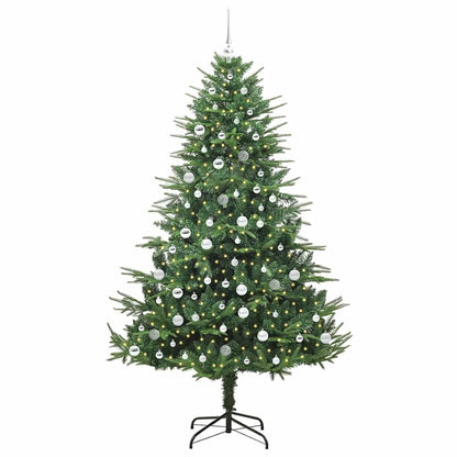 vidaXL Artificial Pre-lit Christmas Tree with Ball Set Green 210 cm 3