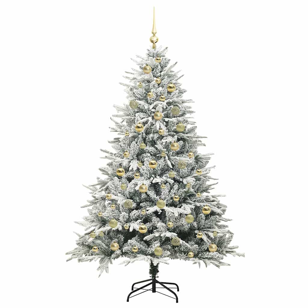 vidaXL Artificial Pre-lit Christmas Tree with Ball Set Green 180 cm 4