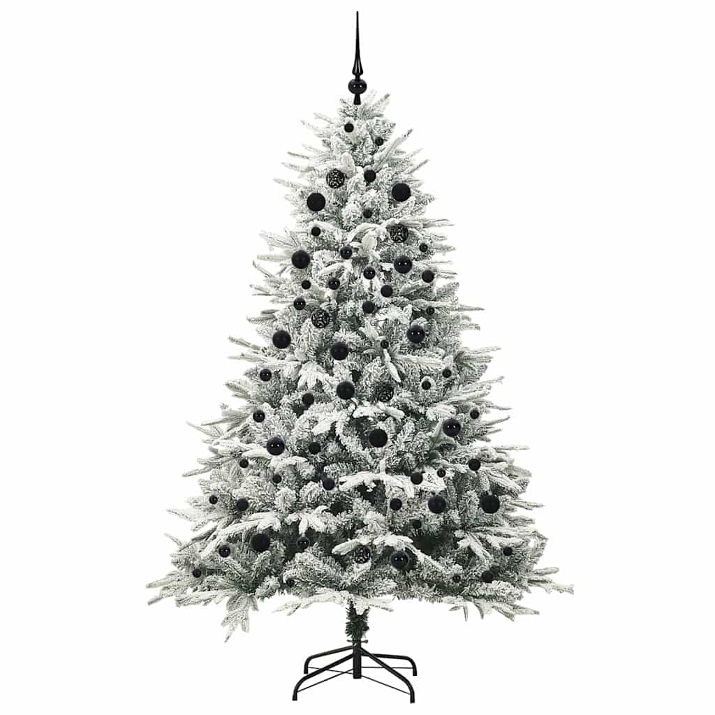vidaXL Artificial Pre-lit Christmas Tree with Ball Set Green 210 cm 4