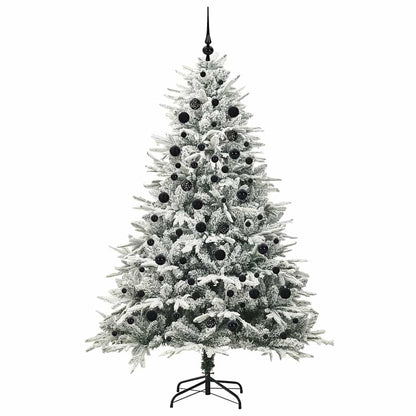 vidaXL Artificial Pre-lit Christmas Tree with Ball Set Green 210 cm 4