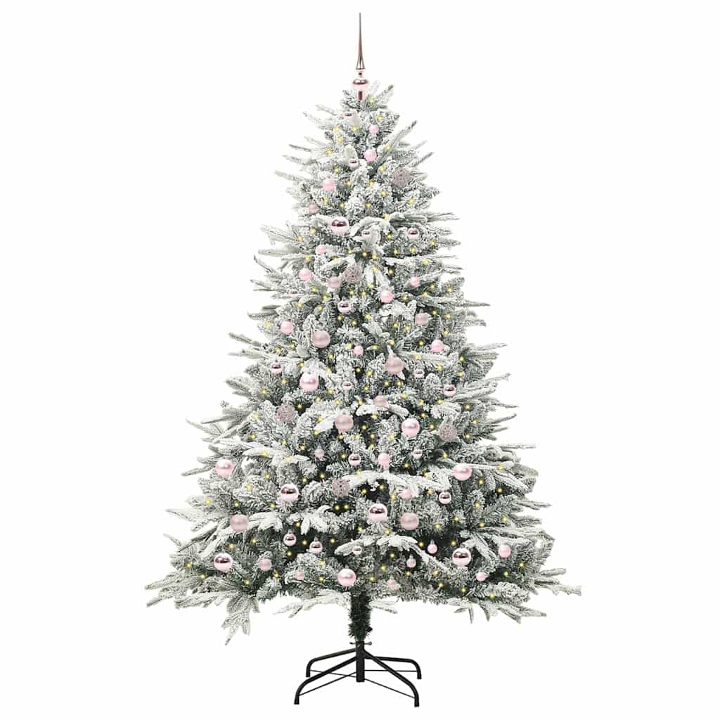 vidaXL Artificial Pre-lit Christmas Tree with Ball Set Green 210 cm 3