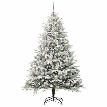 vidaXL Artificial Pre-lit Christmas Tree with Ball Set Green 210 cm 3