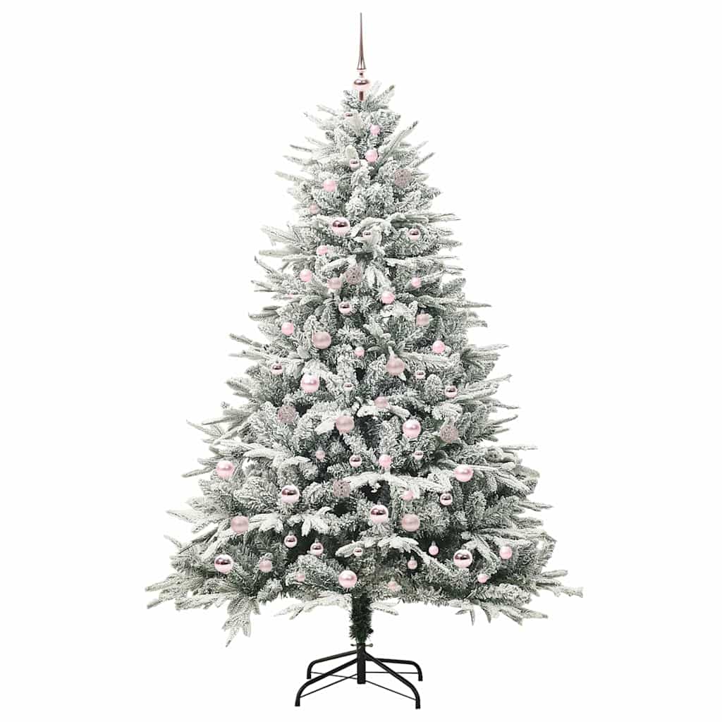vidaXL Artificial Pre-lit Christmas Tree with Ball Set Green 210 cm 4