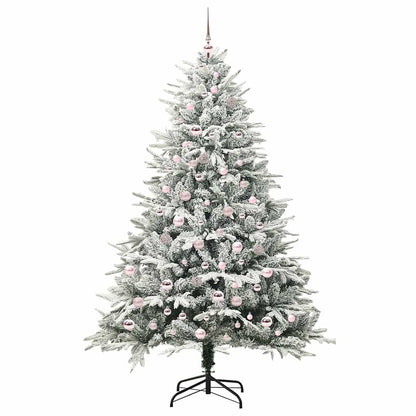 vidaXL Artificial Pre-lit Christmas Tree with Ball Set Green 210 cm 4