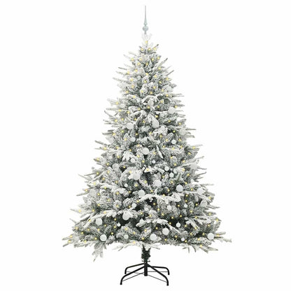 vidaXL Artificial Pre-lit Christmas Tree with Ball Set Green 210 cm 3