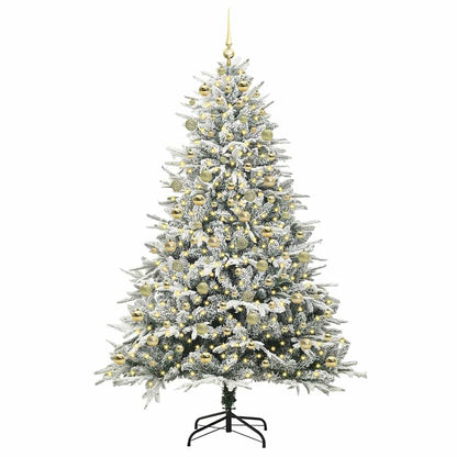 vidaXL Artificial Pre-lit Christmas Tree with Ball Set Green 210 cm 3