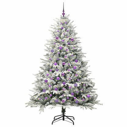 vidaXL Artificial Pre-lit Christmas Tree with Ball Set Green 210 cm 3
