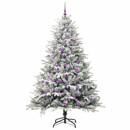 vidaXL Artificial Pre-lit Christmas Tree with Ball Set Green 210 cm 4