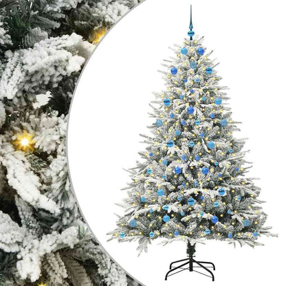 vidaXL Artificial Pre-lit Christmas Tree with Ball Set Green 210 cm 2