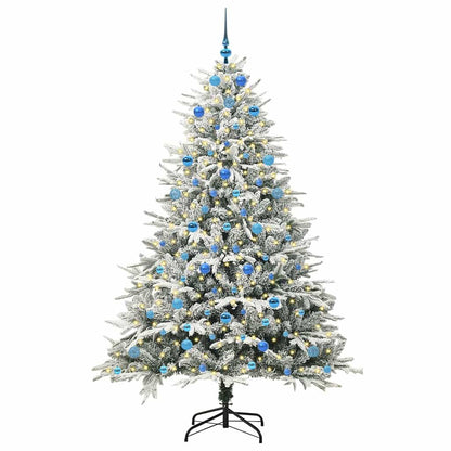 vidaXL Artificial Pre-lit Christmas Tree with Ball Set Green 210 cm 3