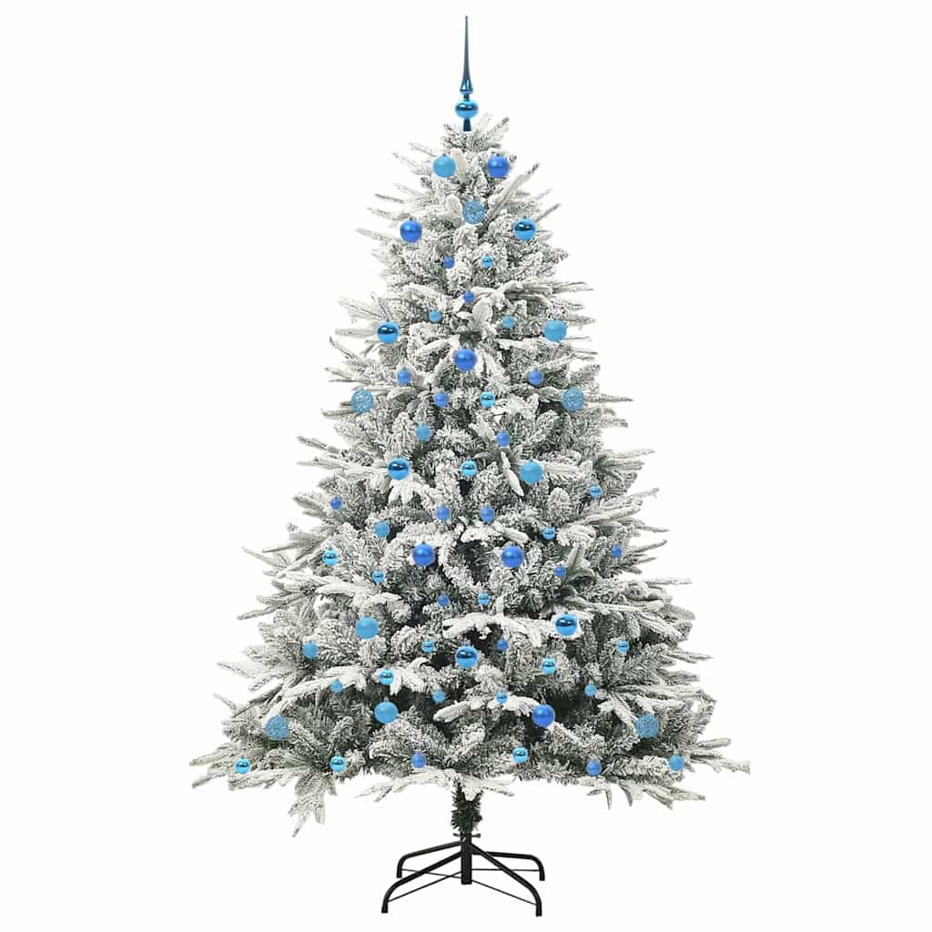 vidaXL Artificial Pre-lit Christmas Tree with Ball Set Green 210 cm 4