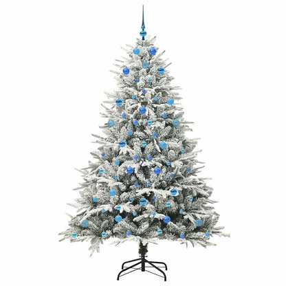 vidaXL Artificial Pre-lit Christmas Tree with Ball Set Green 210 cm 4