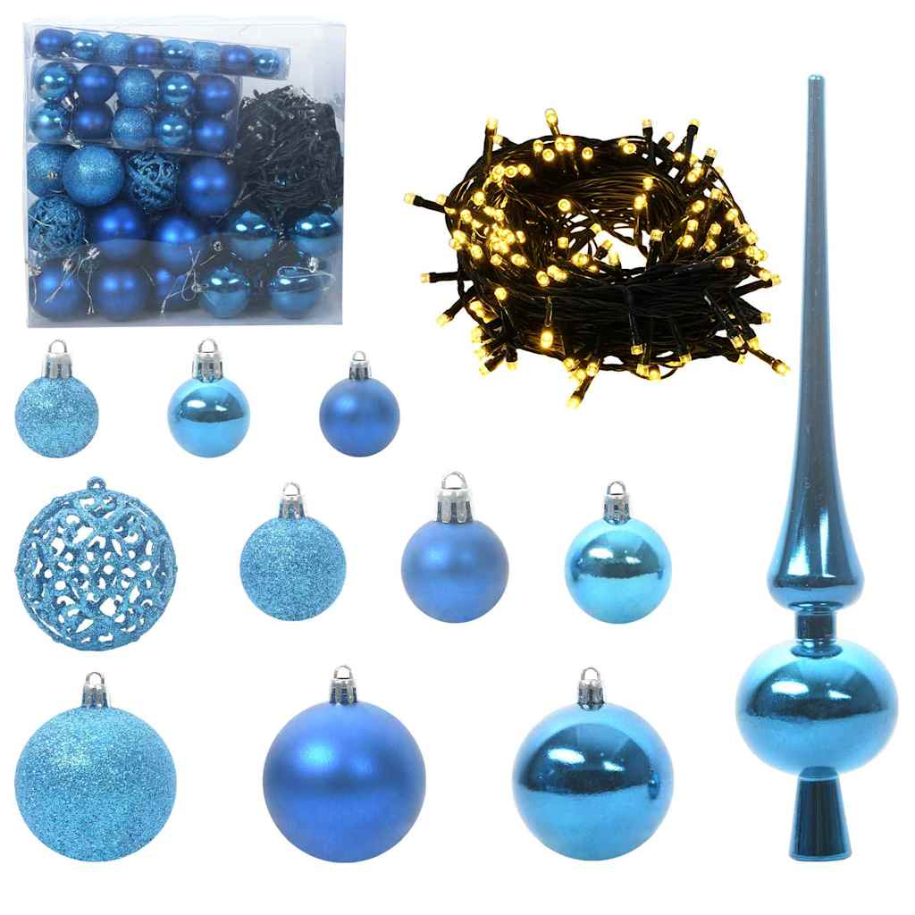 vidaXL Artificial Pre-lit Christmas Tree with Ball Set Green 210 cm 6