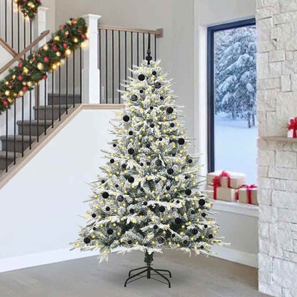 vidaXL Artificial Pre-lit Christmas Tree with Ball Set Green 240 cm 1