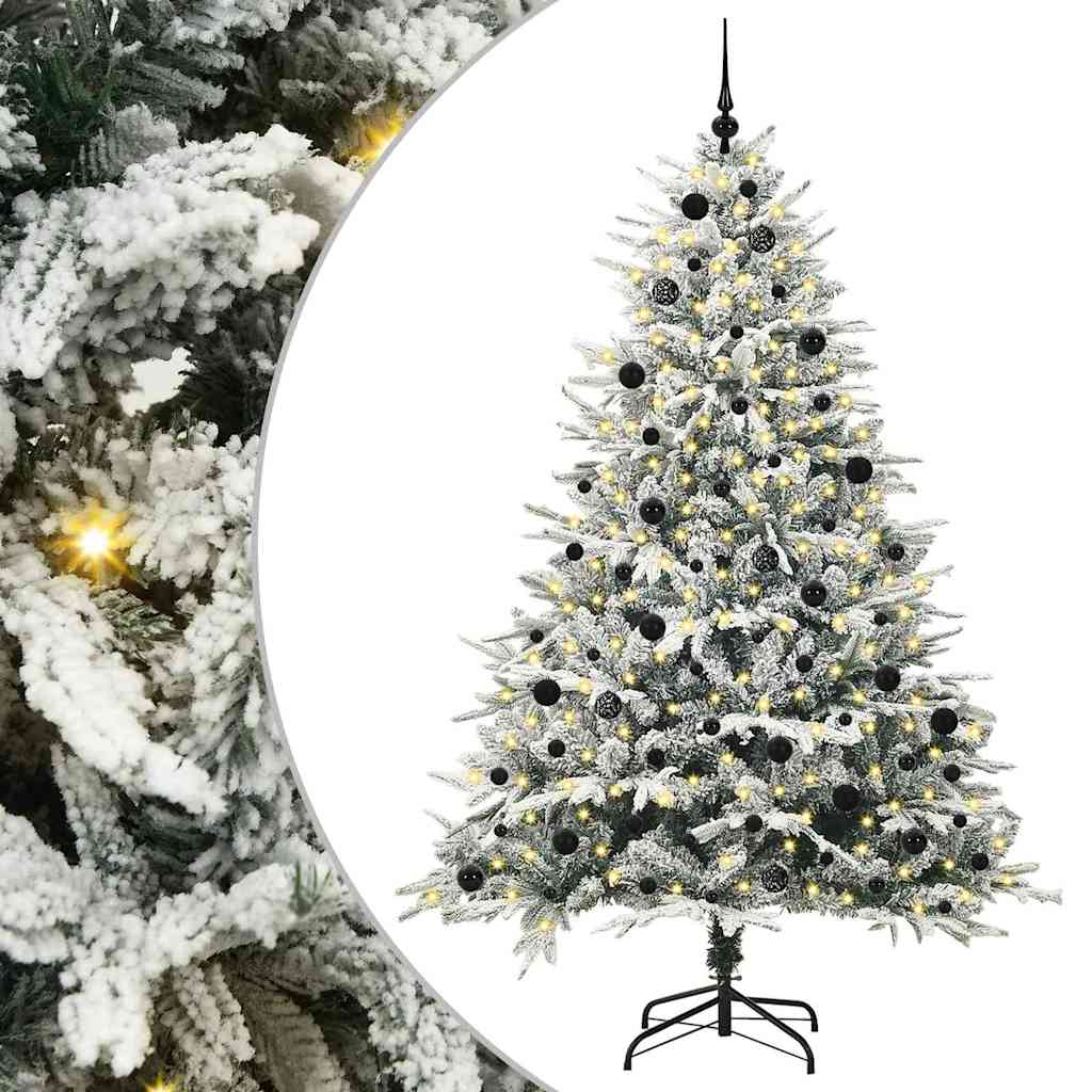 vidaXL Artificial Pre-lit Christmas Tree with Ball Set Green 240 cm 2