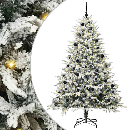 vidaXL Artificial Pre-lit Christmas Tree with Ball Set Green 240 cm 2