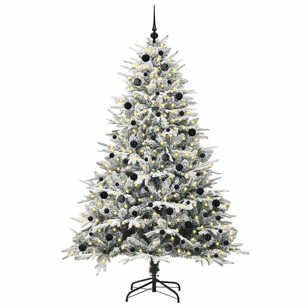 vidaXL Artificial Pre-lit Christmas Tree with Ball Set Green 240 cm 3