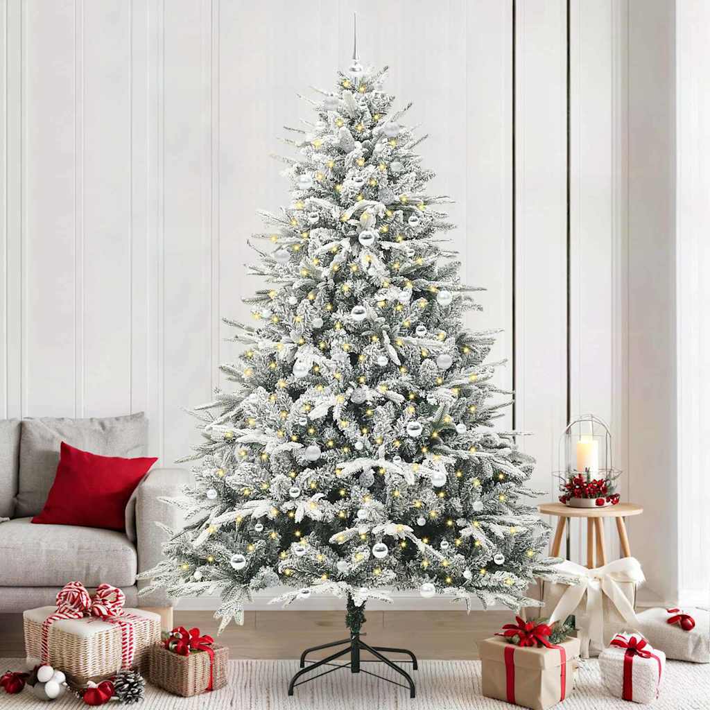 vidaXL Artificial Pre-lit Christmas Tree with Ball Set Green 240 cm 1