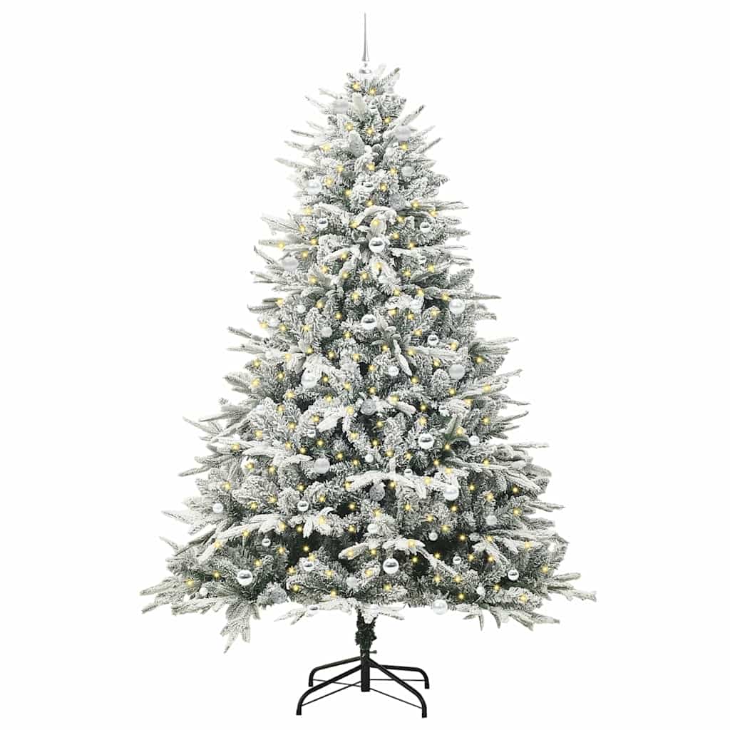 vidaXL Artificial Pre-lit Christmas Tree with Ball Set Green 240 cm 3