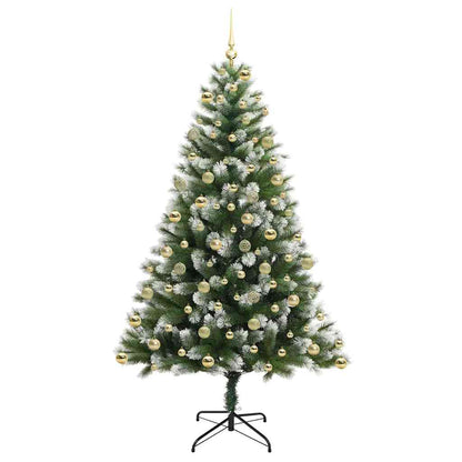 vidaXL Artificial Hinged Christmas Tree with Flocked Snow 300 LEDs 4