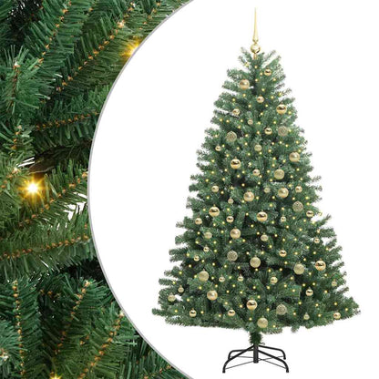 vidaXL Artificial Hinged Christmas Tree Green 180 cm PVC and Metal 2