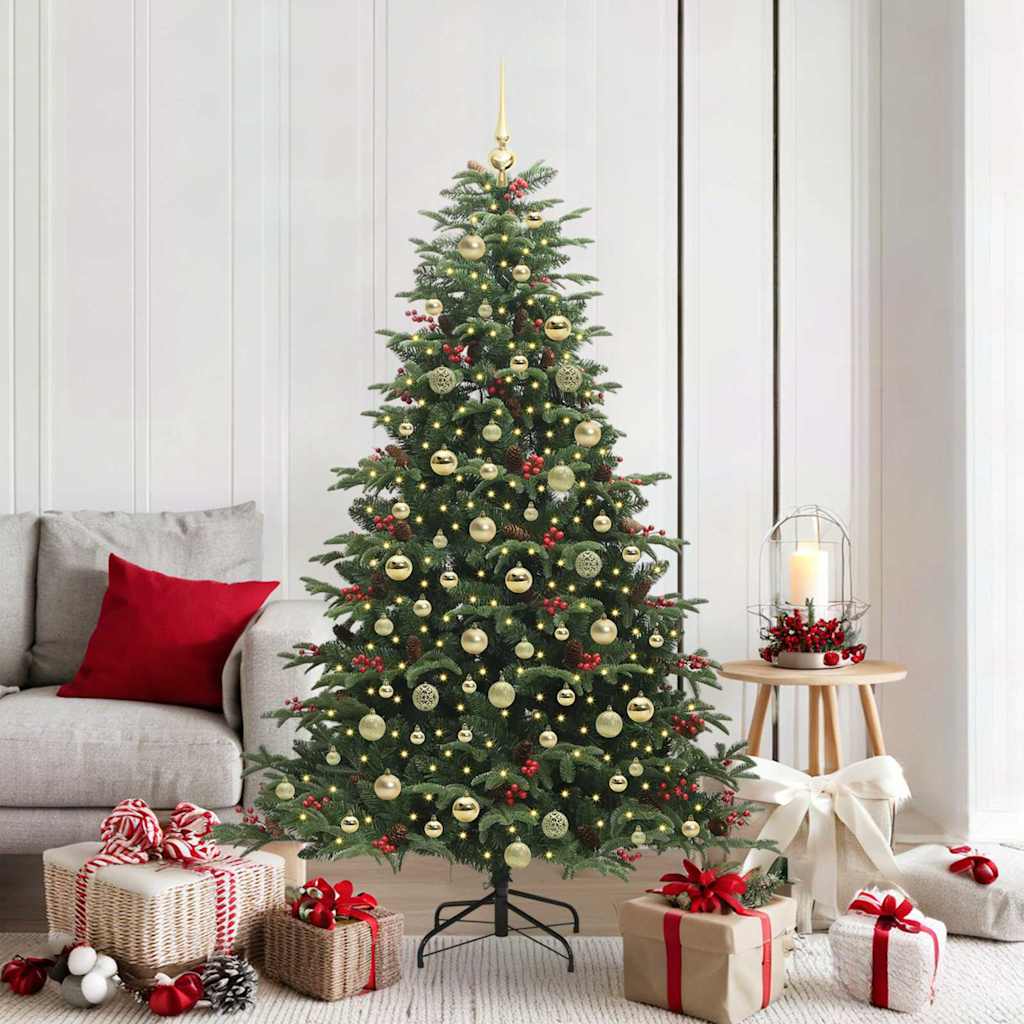 vidaXL Artificial Christmas Tree with 300 LEDs with Stand Green 180 cm 1