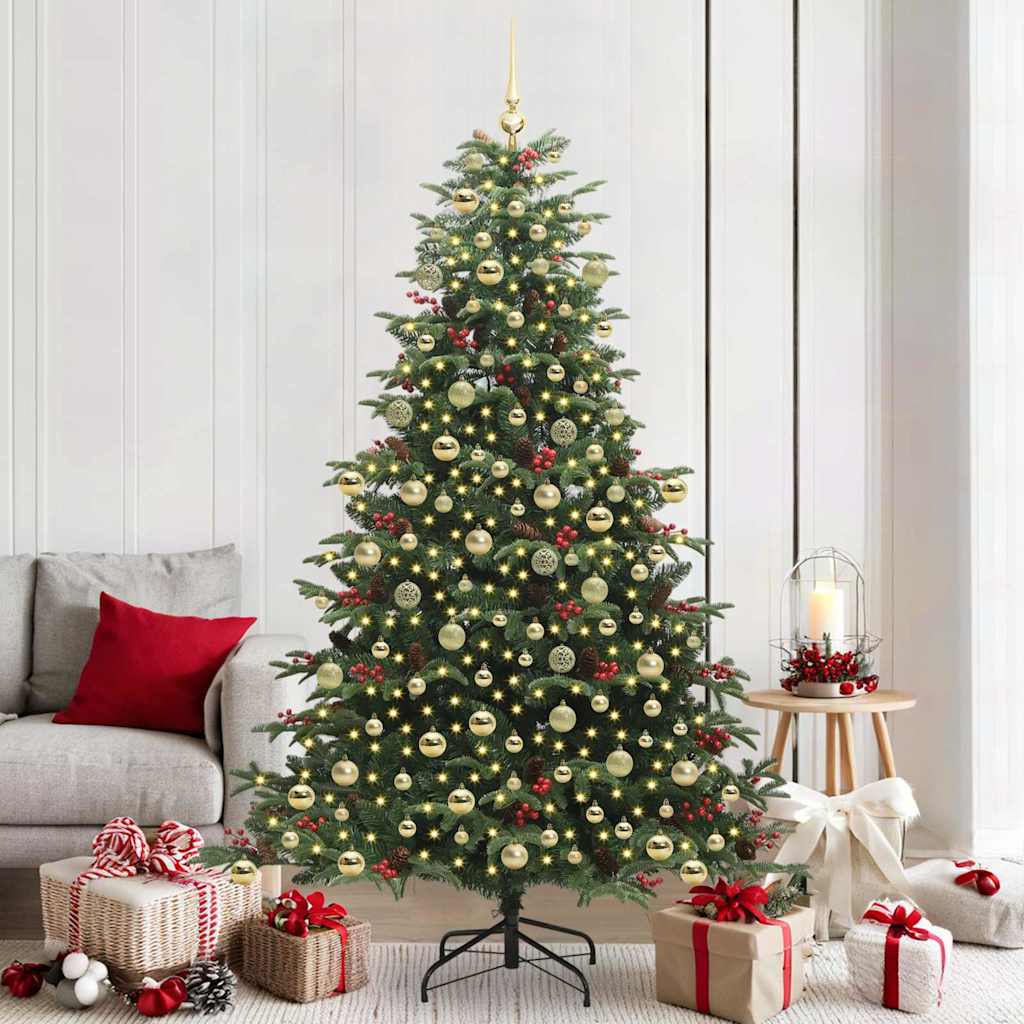 vidaXL Artificial Christmas Tree with 300 LEDs with Stand Green 210 cm 1
