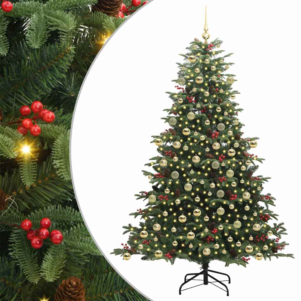 vidaXL Artificial Christmas Tree with 300 LEDs with Stand Green 210 cm 2