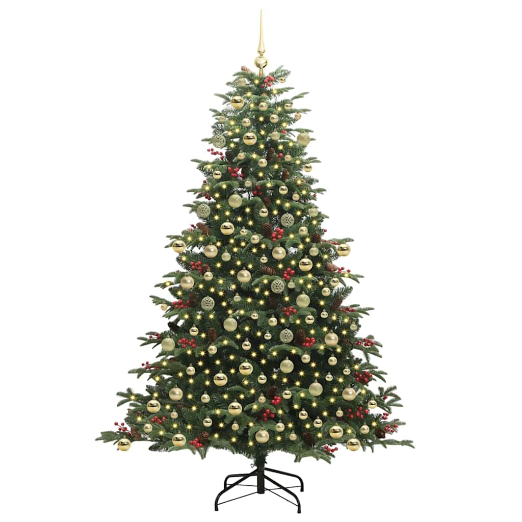 vidaXL Artificial Christmas Tree with 300 LEDs with Stand Green 210 cm 3