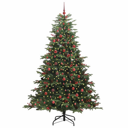 Artificial Christmas Tree with 300 LEDs with Stand Green 240 cm with LEDs &red balls