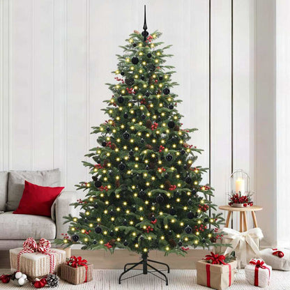 vidaXL Artificial Christmas Tree with 300 LEDs with Stand Green 240 cm 1