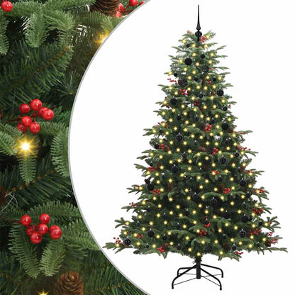 vidaXL Artificial Christmas Tree with 300 LEDs with Stand Green 240 cm 2