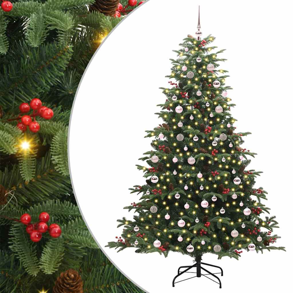 vidaXL Artificial Christmas Tree with 300 LEDs with Stand Green 240 cm 2
