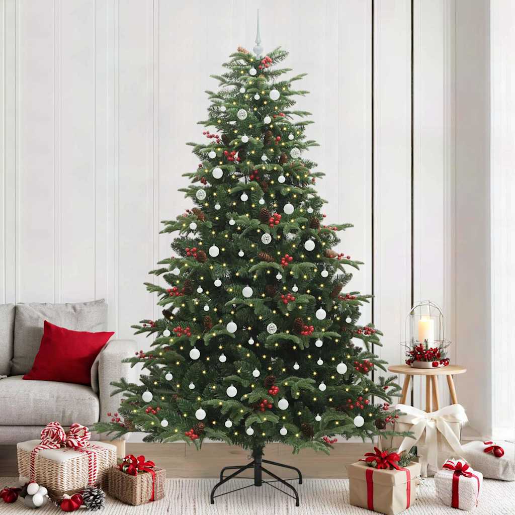 vidaXL Artificial Christmas Tree with 300 LEDs with Stand Green 240 cm 1
